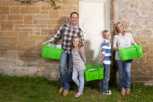 Professional team conducting garage clearance