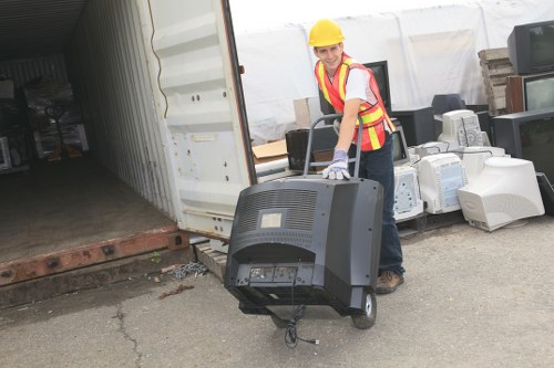 Professional waste clearance team at work