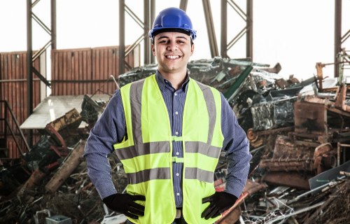 Different types of business waste segregated for removal
